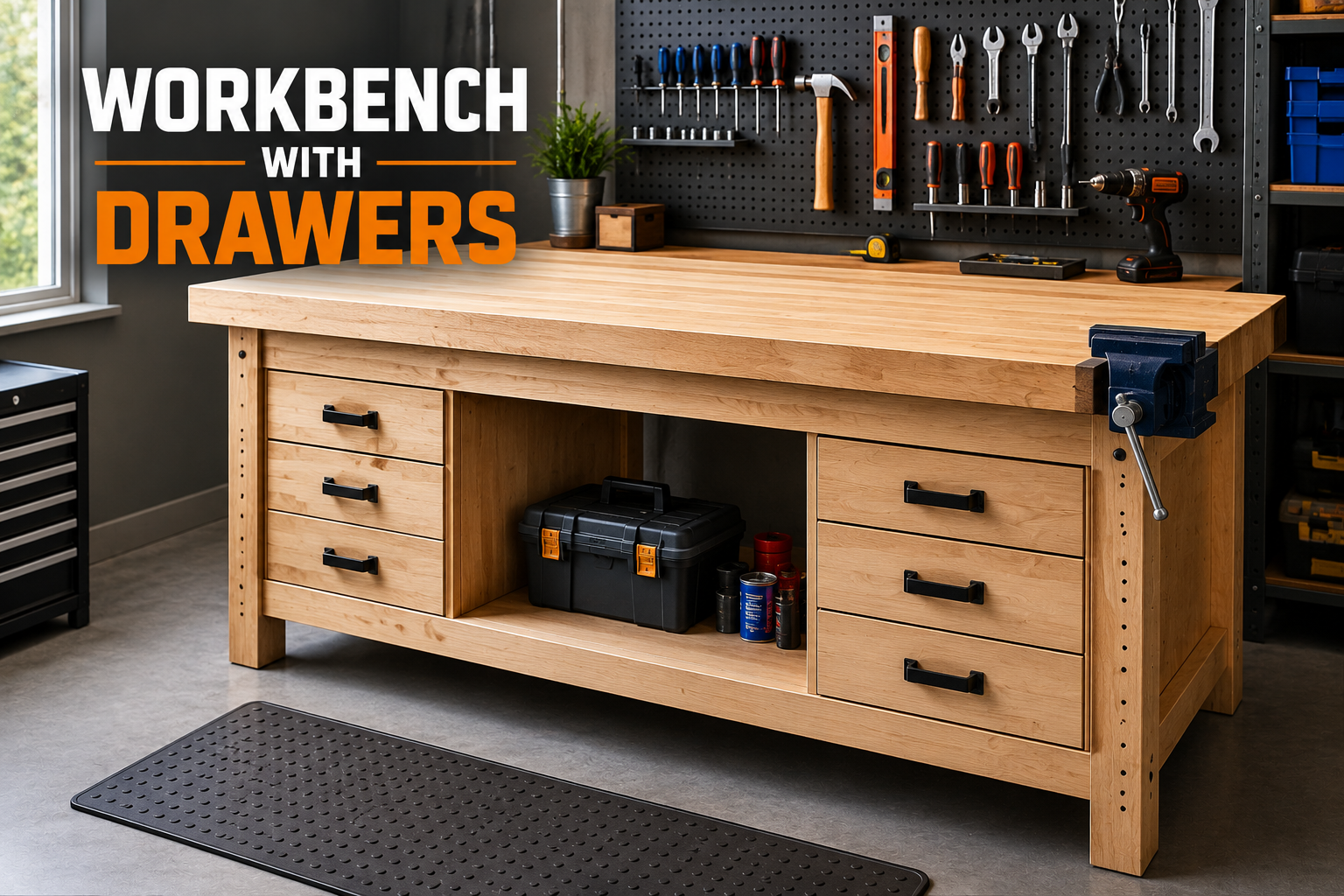 workbench with drawers